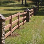 Vinyl fence with Stone